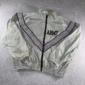US Army Jacket Mens Small Gray IPFU Reflective Nylon Windbreaker Training